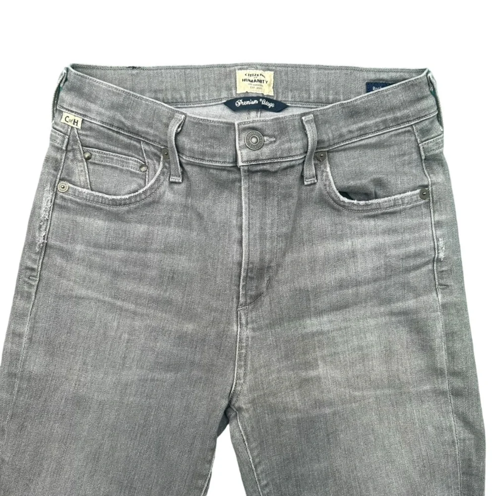 Citizens of humanity 27 Rocket High Rise Distressed Stretch Gray